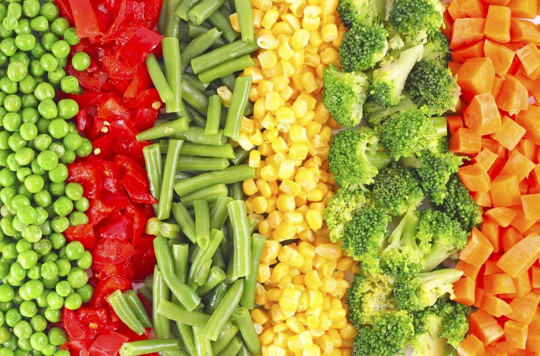 Colorful fresh chopped vegetables
